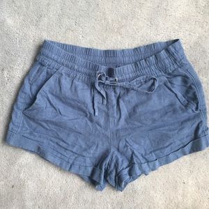 Forever 21 Blue Canvas Stretchy Waist Shorts